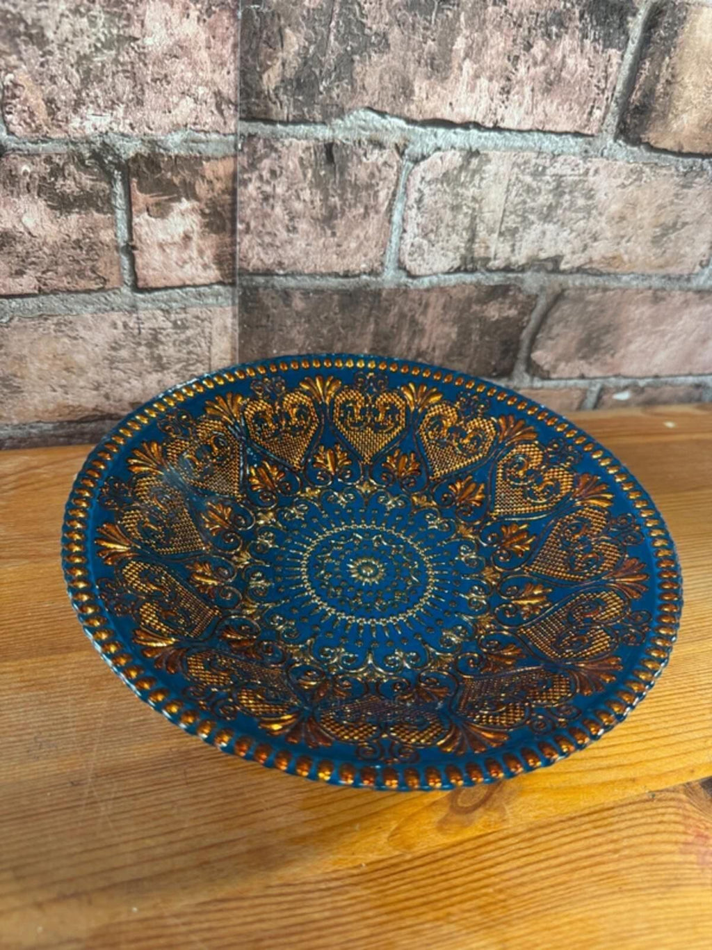Vintage Glass Foil Art Bowl