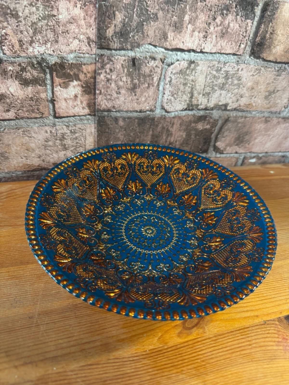 Vintage Glass Foil Art Bowl
