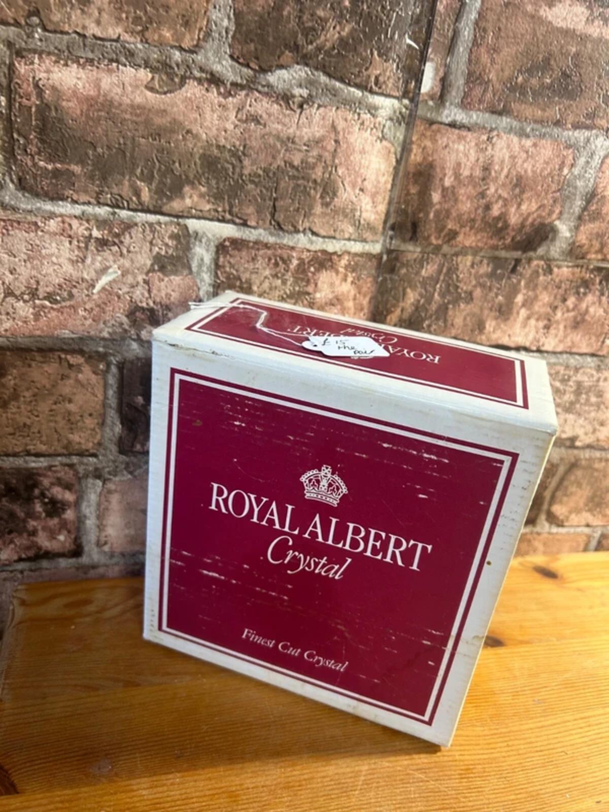 Pair of Boxed Royal Albert Crystal Glasses