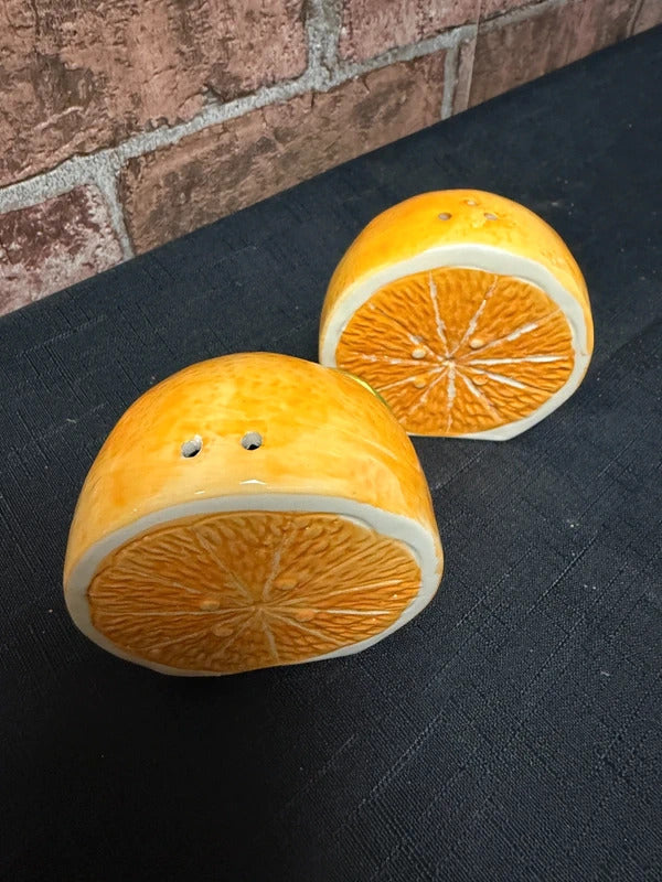 Ceramic Orange Salt and Pepper Pots