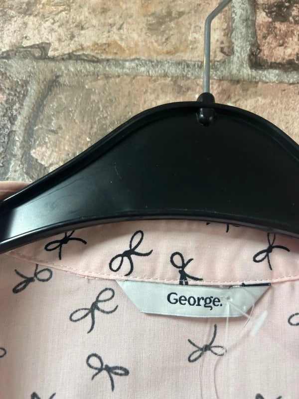 George Pink Bow Tie Blouse - Size 16