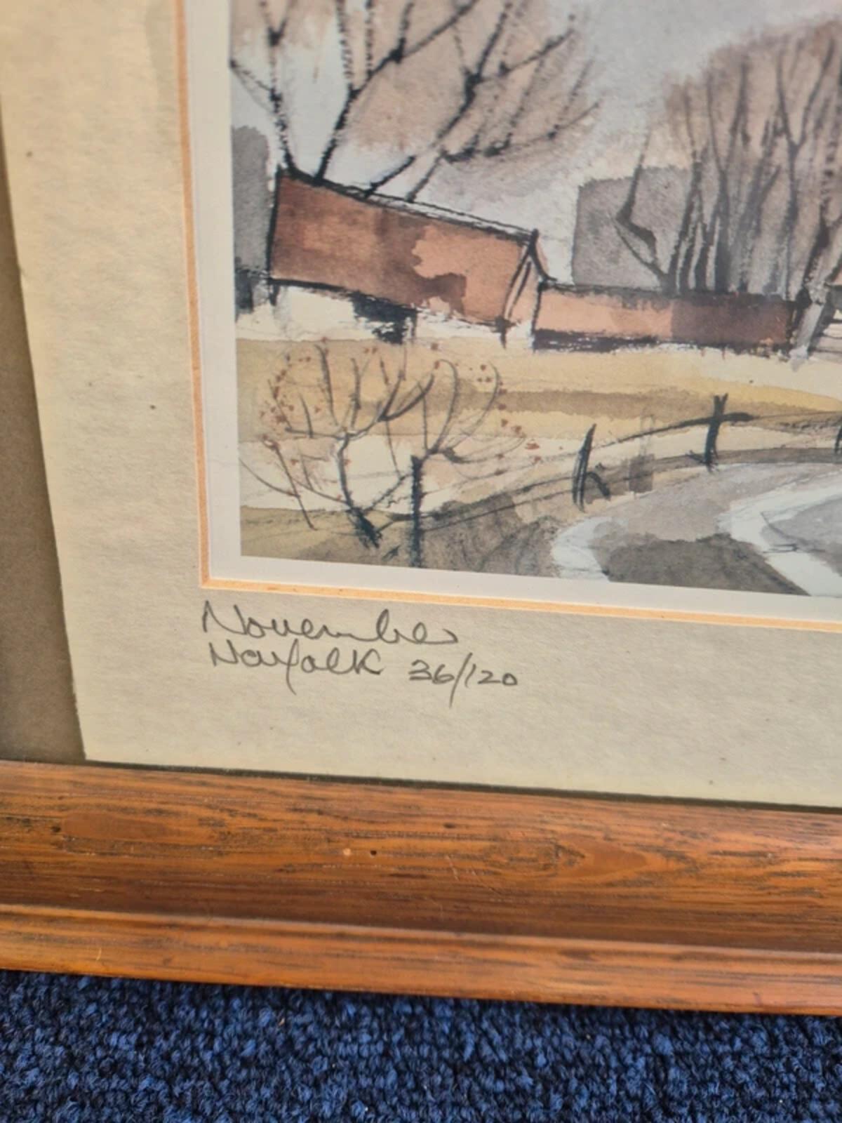 Hugh Brandon Cox 'November Norfolk' Signed and Framed Print