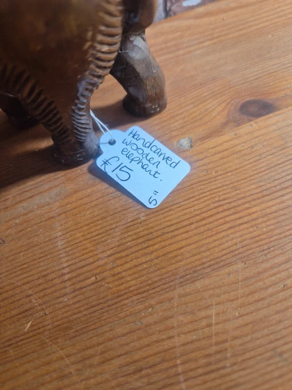 Hand carved wooden elephant