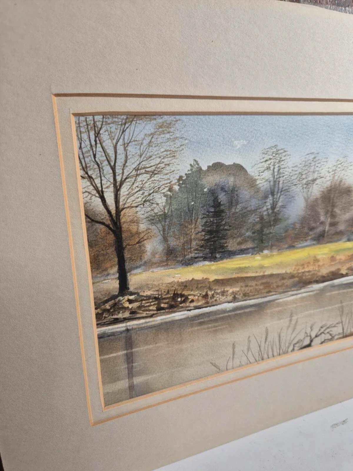 Landscape watercolour signed by Ruiz - unframed but mounted