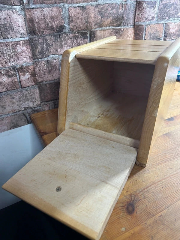 Beech Wood Bread Bin with Drop Front
