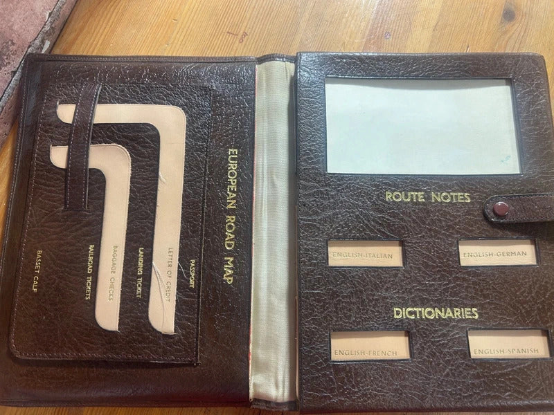 Vintage Brown Leather Travel Organiser