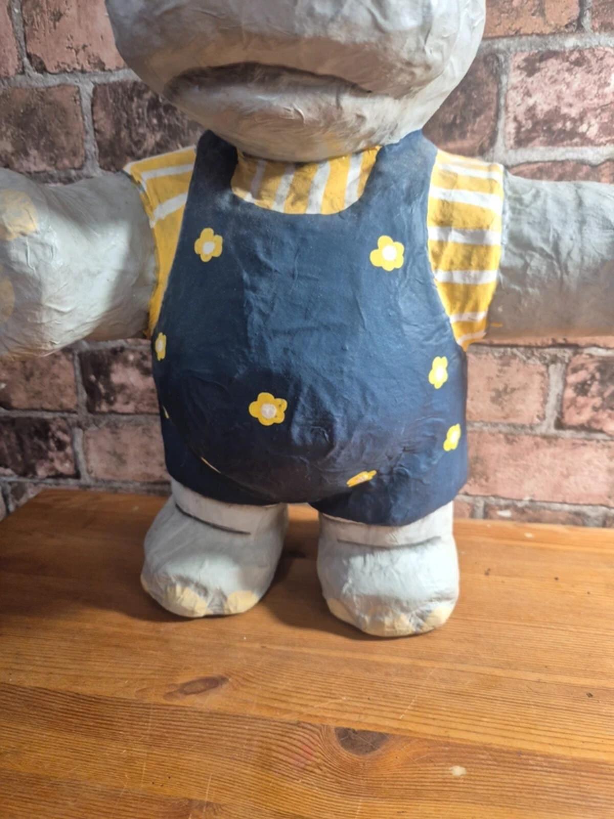 Vintage Paper Mache Hippo