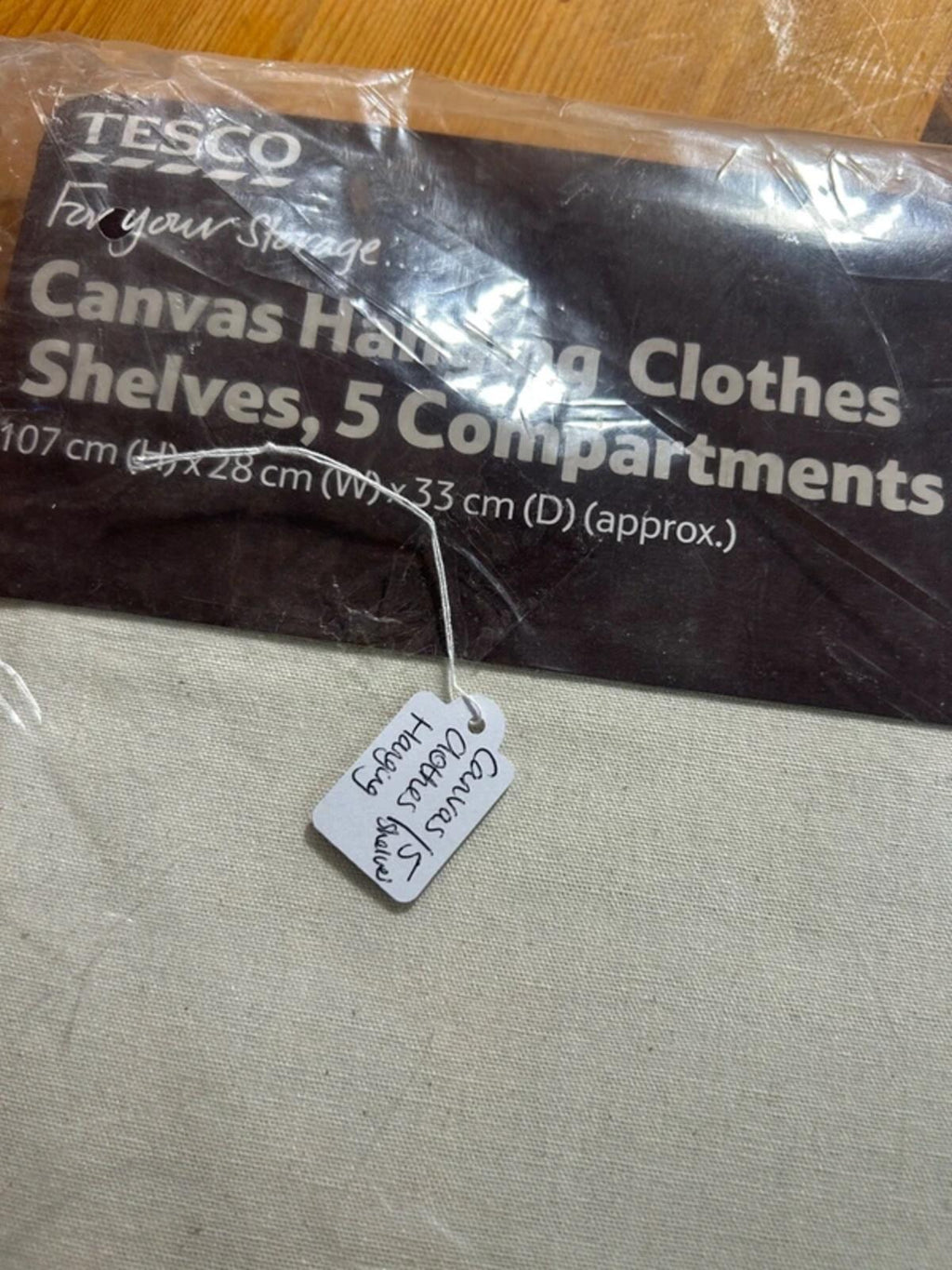 Canvas Clothes Hanging 5 Shelves New