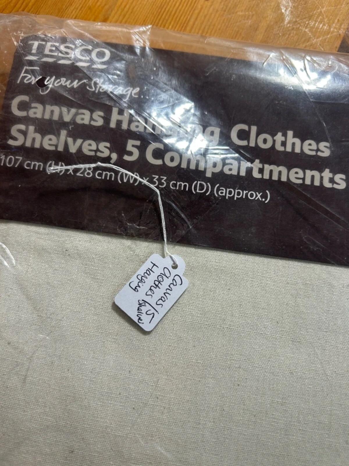 Canvas Clothes Hanging 5 Shelves New