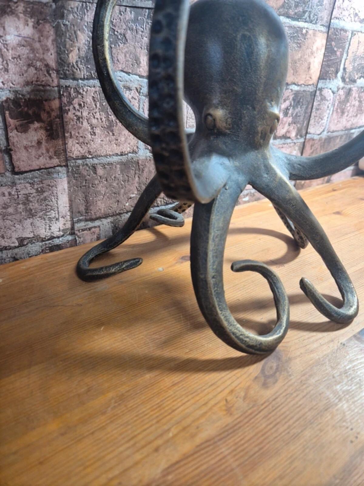 SPI Bronzed Metal Octopus Candle Holder
