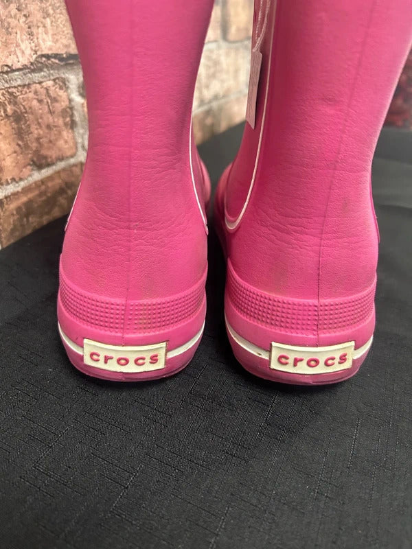 Pink Kids Croc Crocband Jaunt Wellies - Size 1 UK SHOE