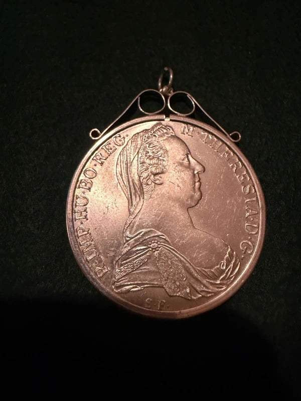 Sterling Silver 1780 Maria Theresa Coin Pendant