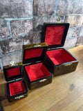 Set of Three Wooden Lacquered Boxes