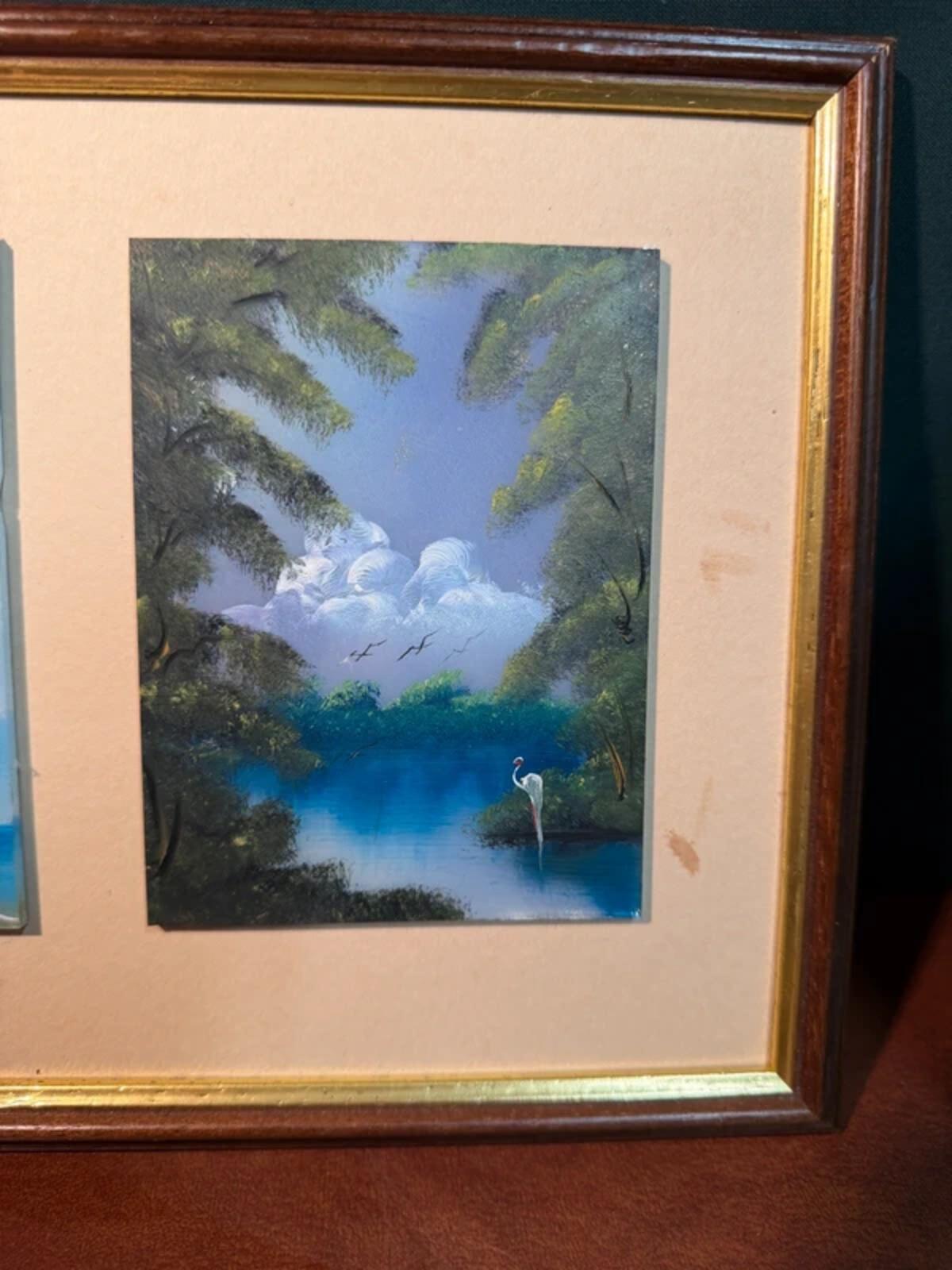 Tropical Themed Tryptic Framed Painting