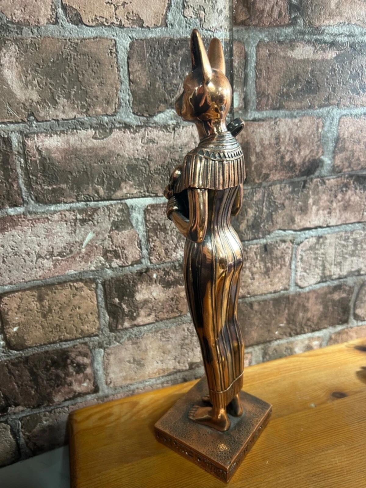 Cooper Coloured Metal Ancient Egyptian Goddess Figurine