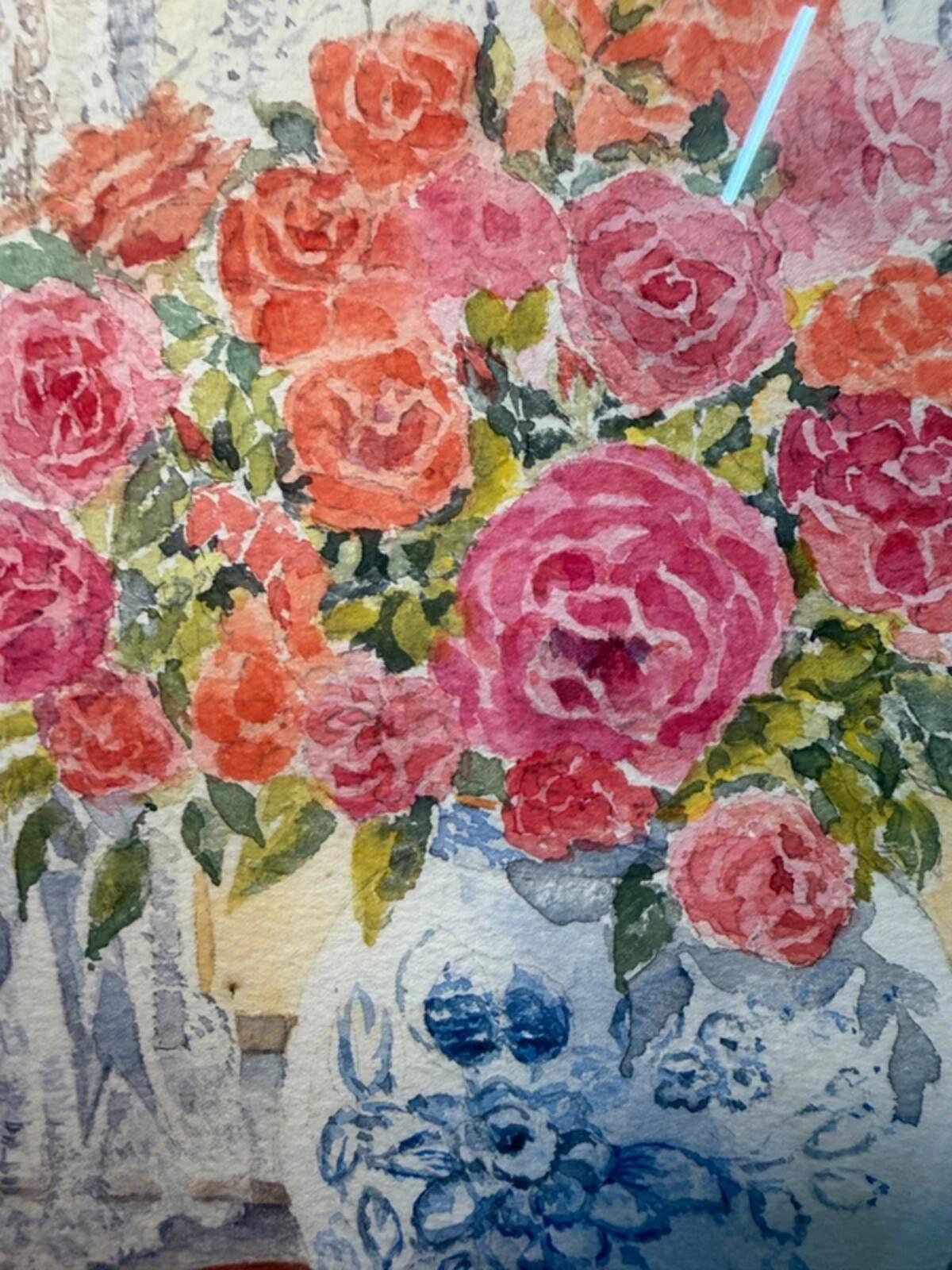 G. Harris Framed and Signed Floral Watercolour Painting