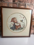 M.J Hummel Vintage Framed Crosstitch