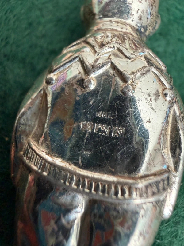 Sterling Silver 1930's Clown Rattle Pendant