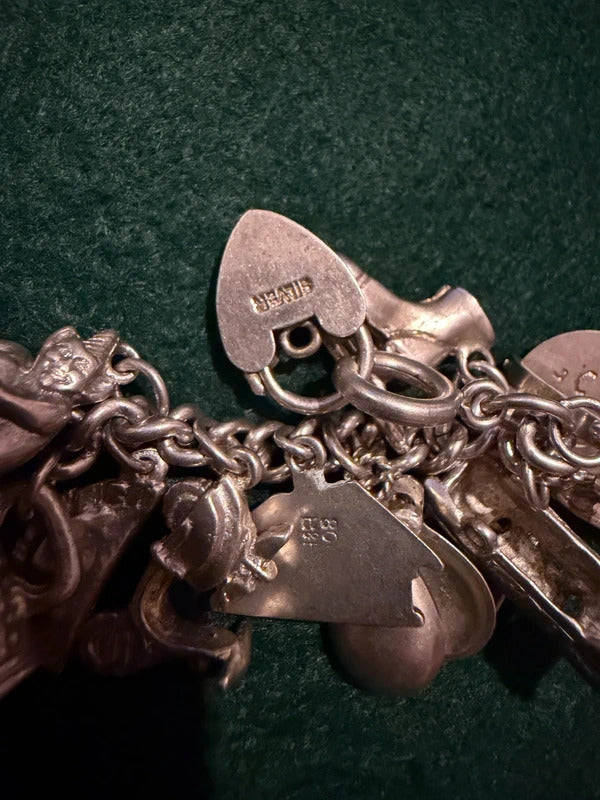 Sterling Silver Vintage Charm Bracelet