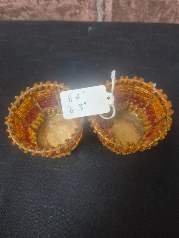 Beaded tea light holders