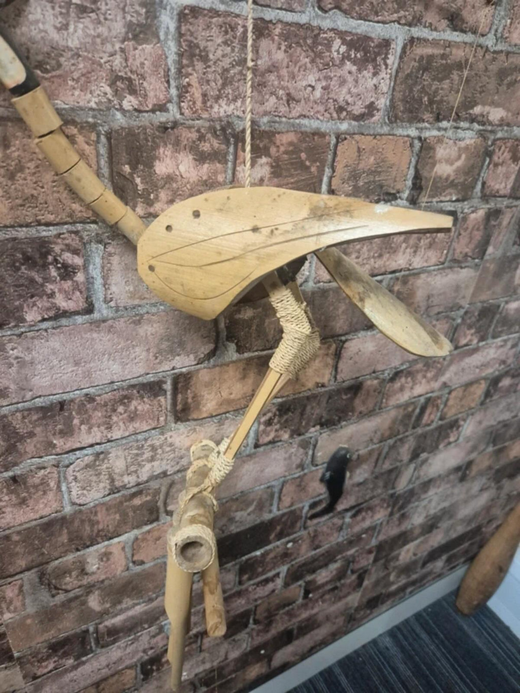 Vintage stork - bamboo wind chime