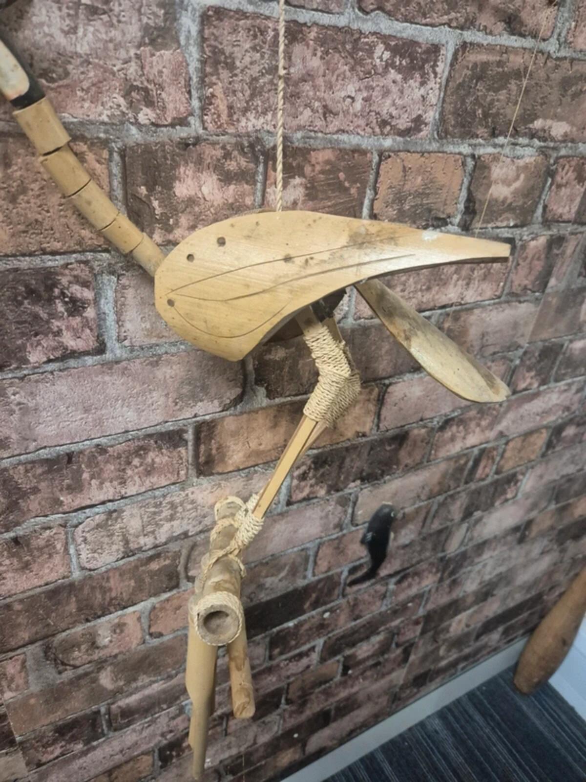 Vintage stork - bamboo wind chime