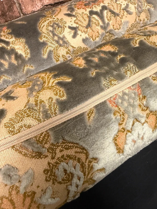 Pair of Chenille Fabric Bolster Cushions