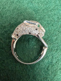 Sterling Silver Panther Hallmarked Ring - Size O