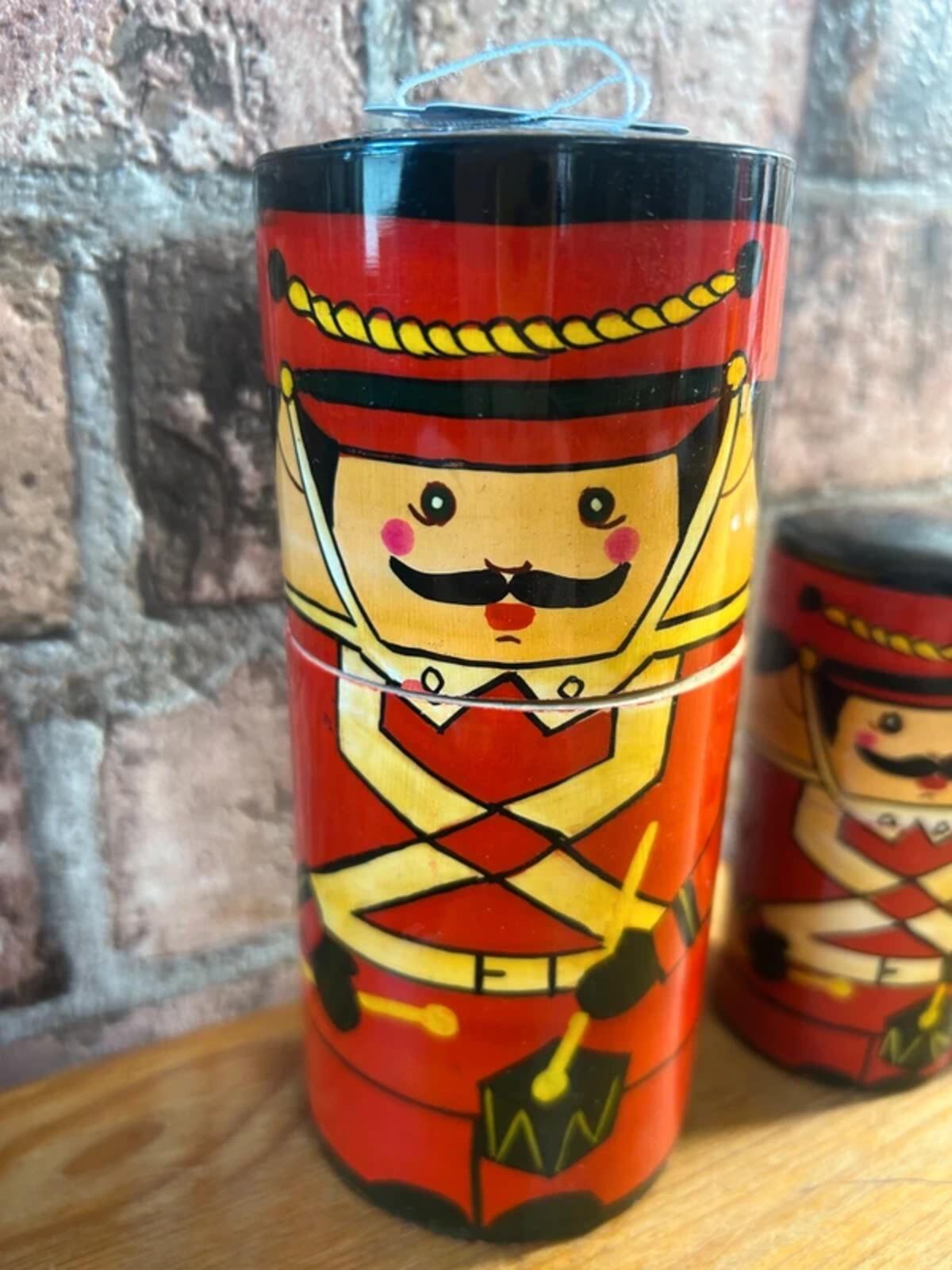 Wooden Russian Soldier Nesting Dolls x3