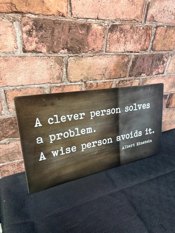 Albert Einstein Metal Quote Sign